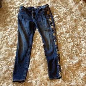 Driftwood colorful pattern jeans, size 28.
